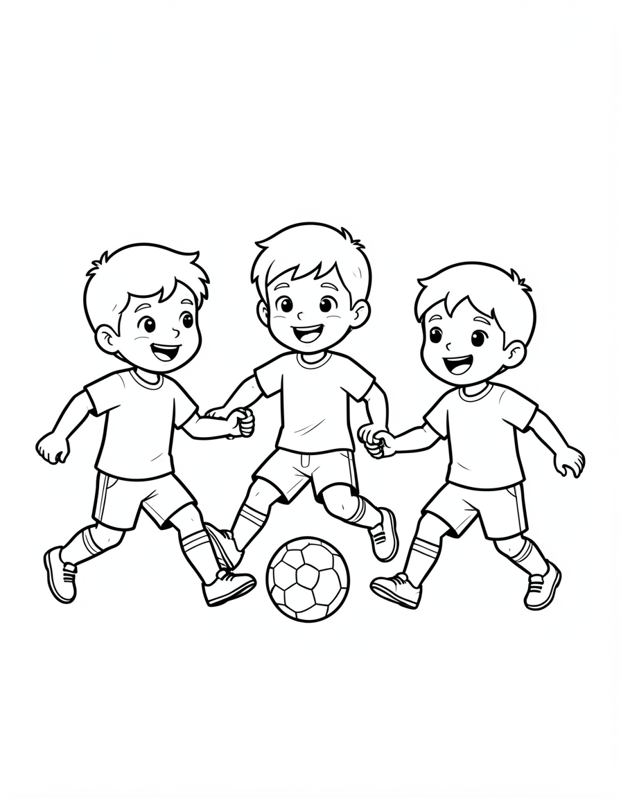 soccer coloring pages — kids team 1 (free download)