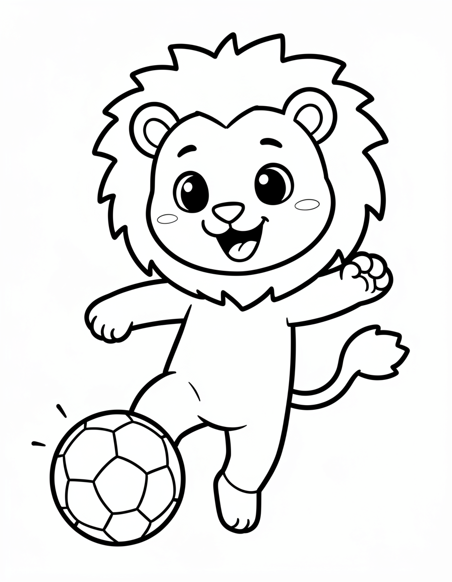 soccer coloring pages — mascot lion 1 (free download)