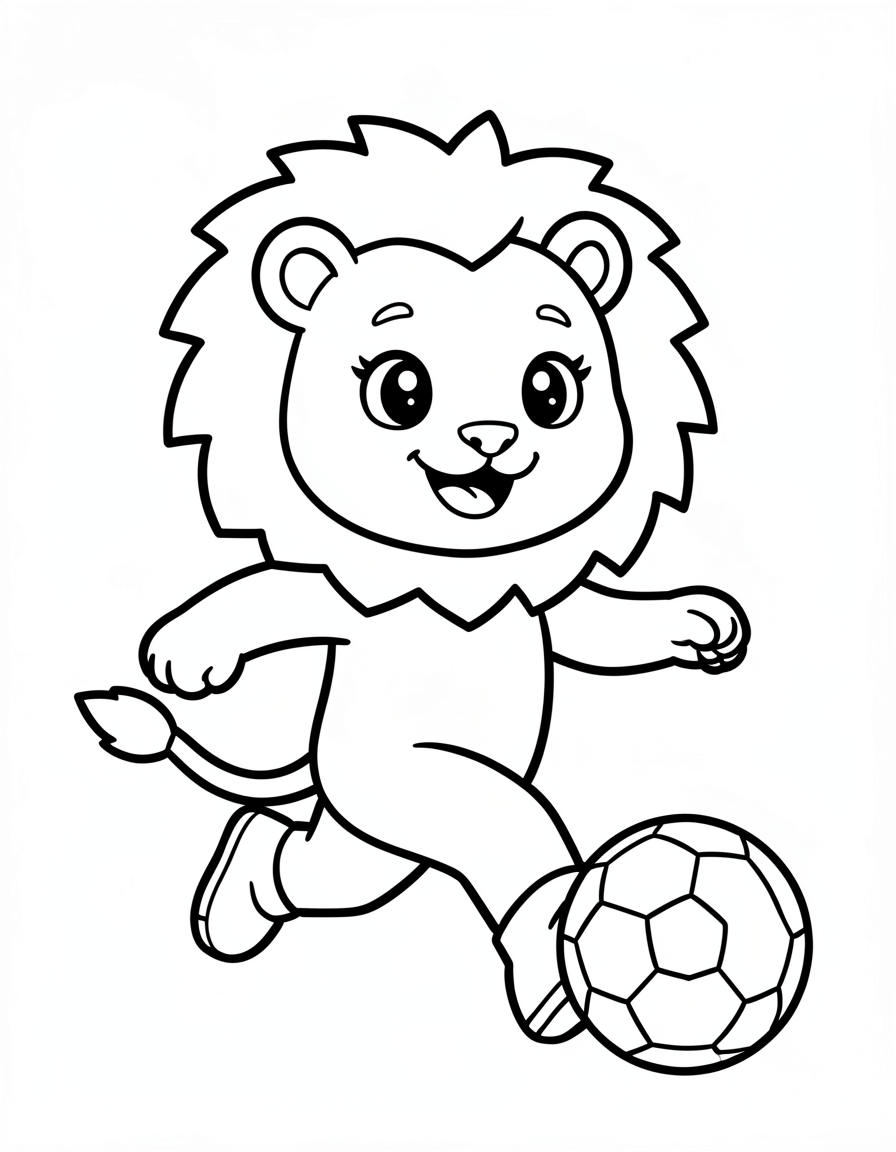 soccer coloring pages — mascot lion 2 (free download)