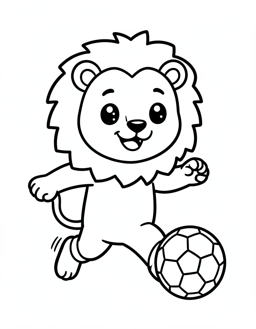soccer coloring pages — mascot lion 3 (free download)