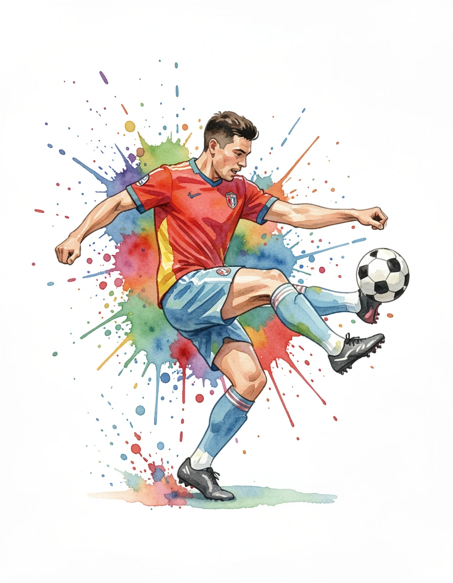 soccer poster — watercolor 3 (free download)