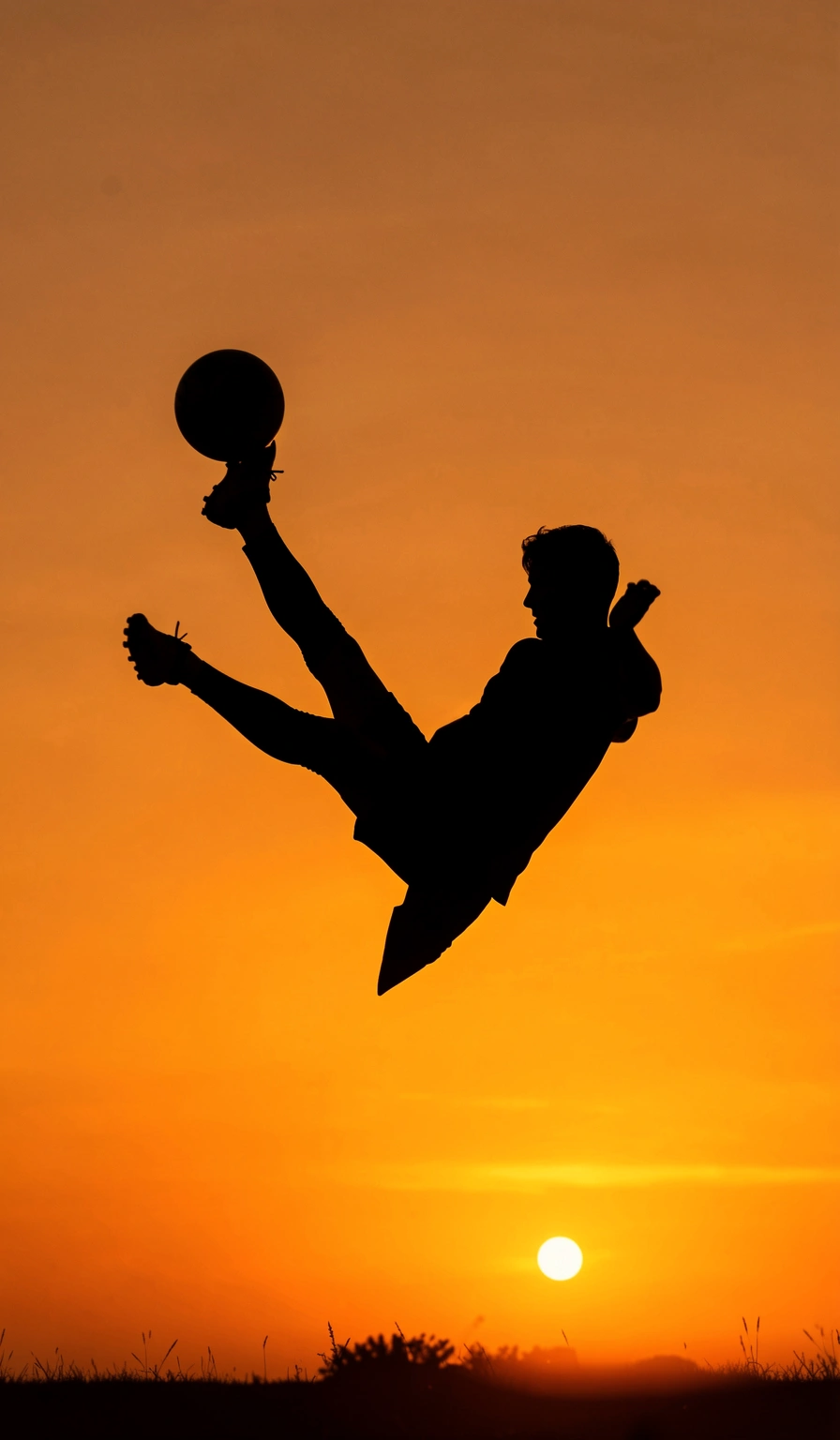 soccer wallpaper — silhouette kick 1 (free download)
