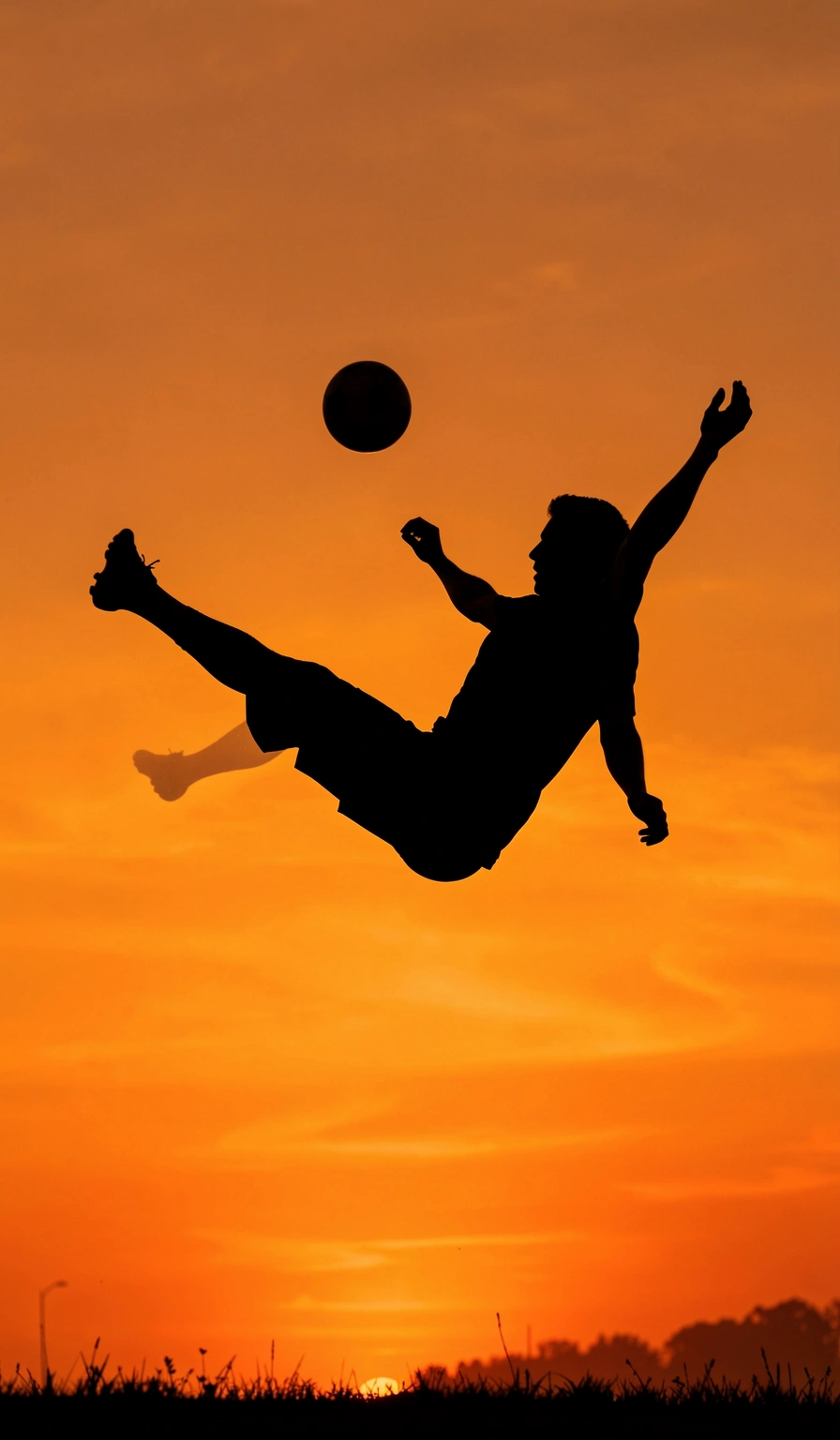soccer wallpaper — silhouette kick 3 (free download)