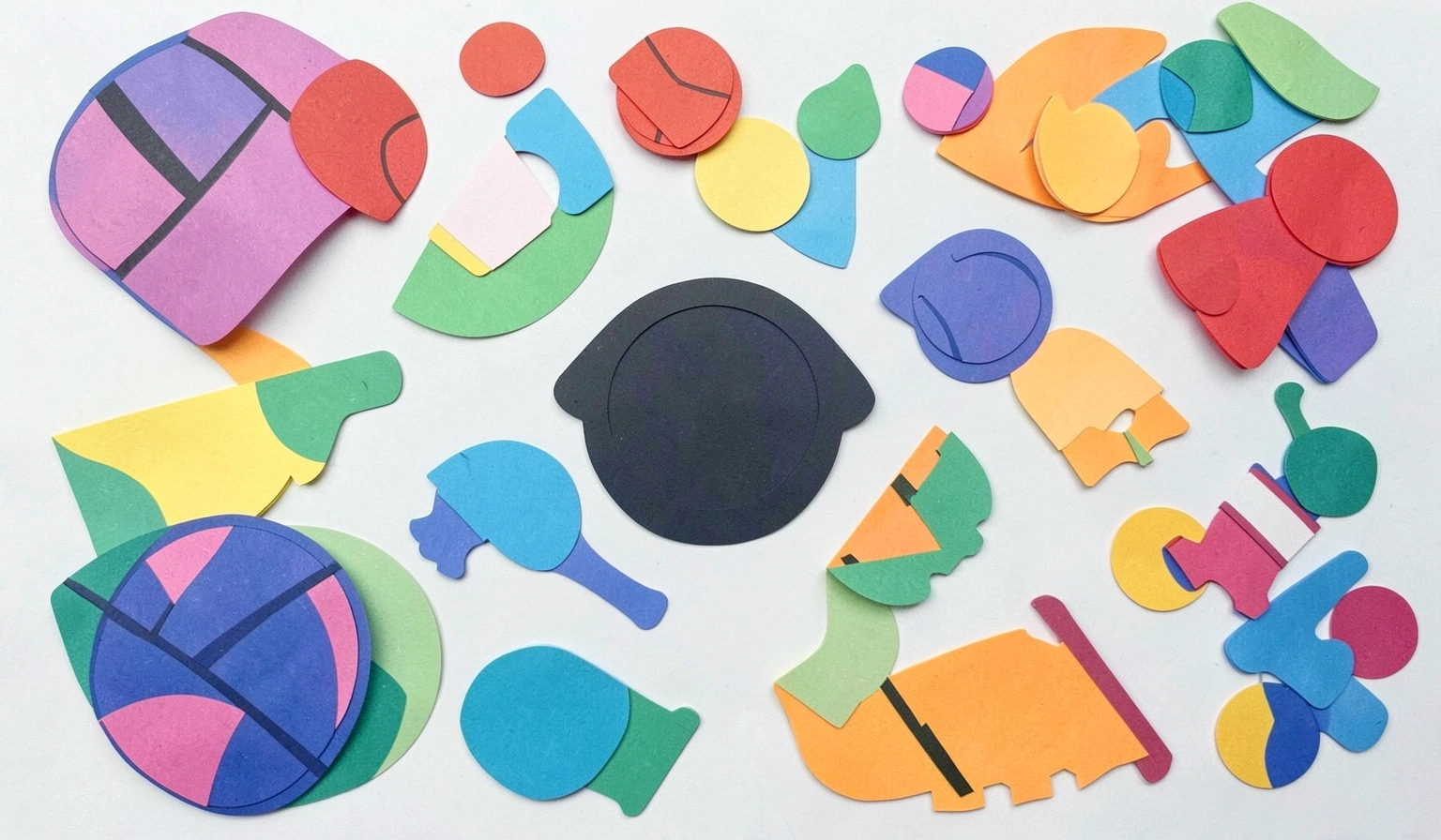 sports background — paper collage 2 (free download)