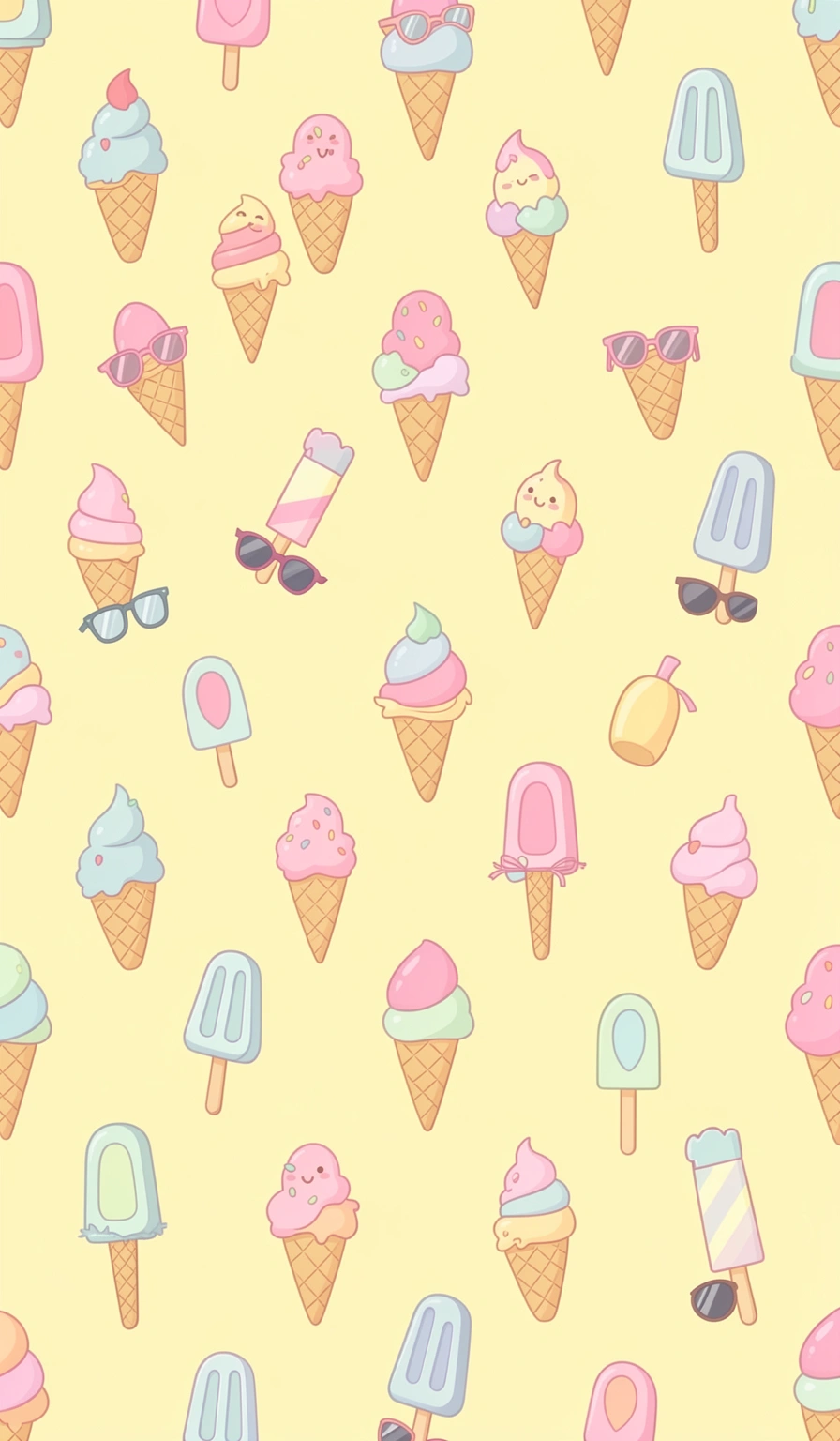 summer wallpaper — ice cream pastel 1 (free download)