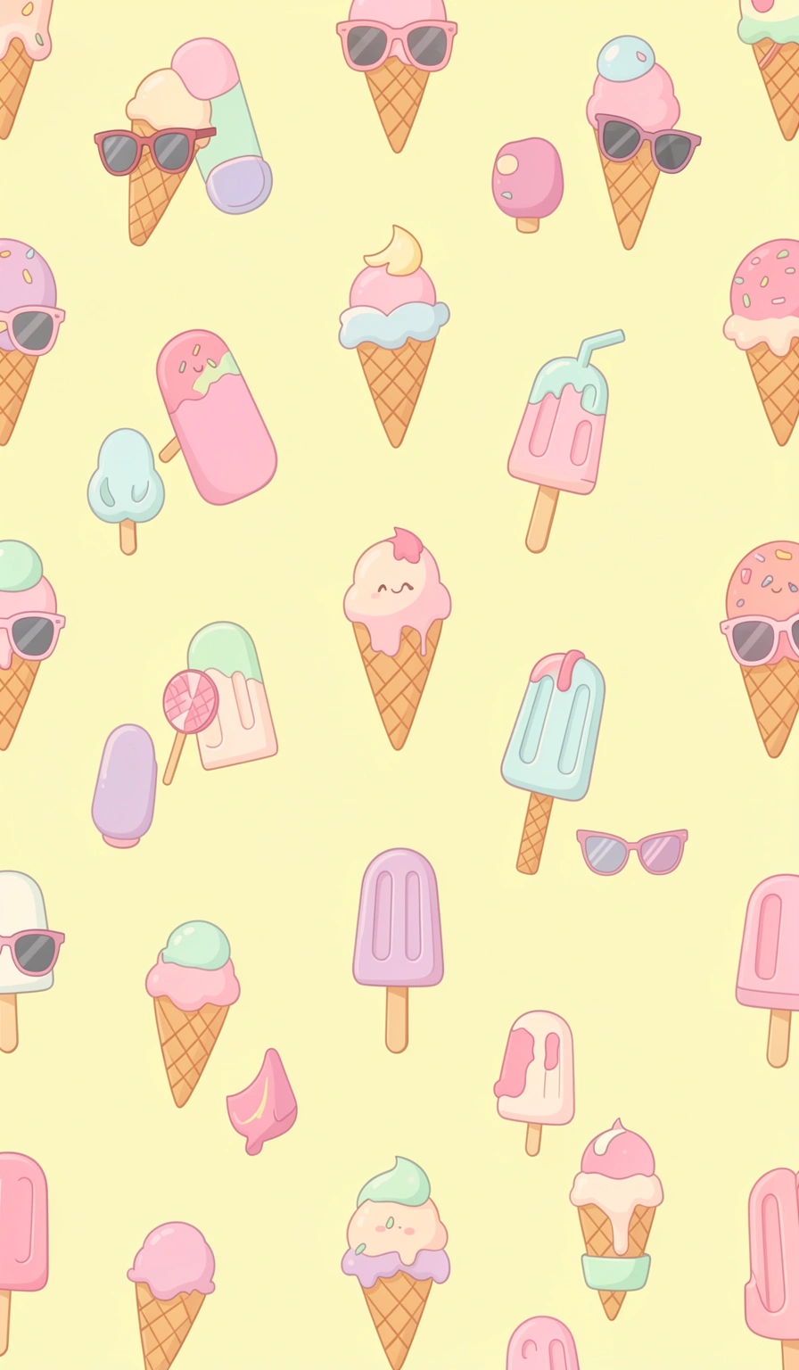 summer wallpaper — ice cream pastel 2 (free download)
