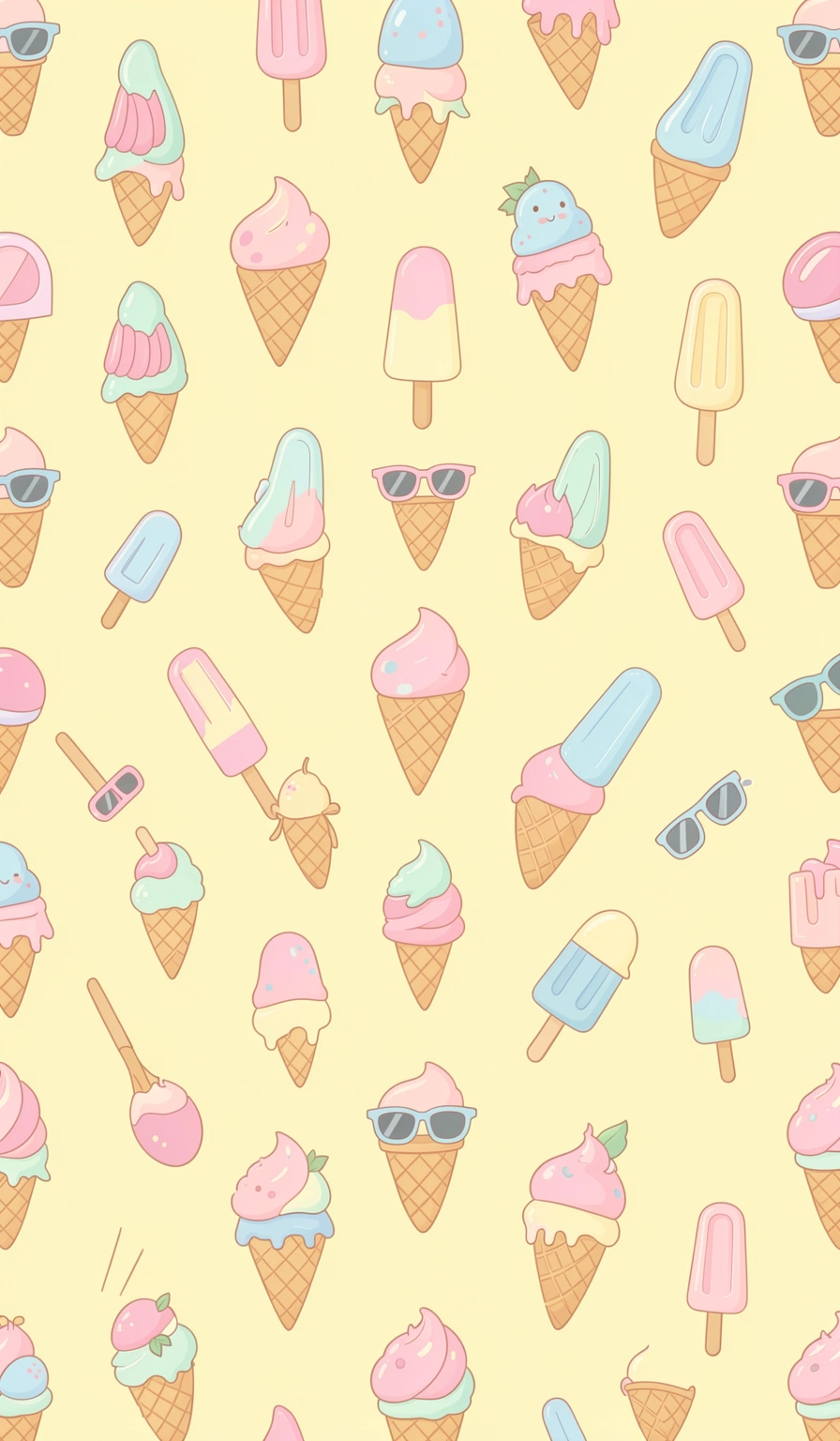 summer wallpaper — ice cream pastel 3 (free download)