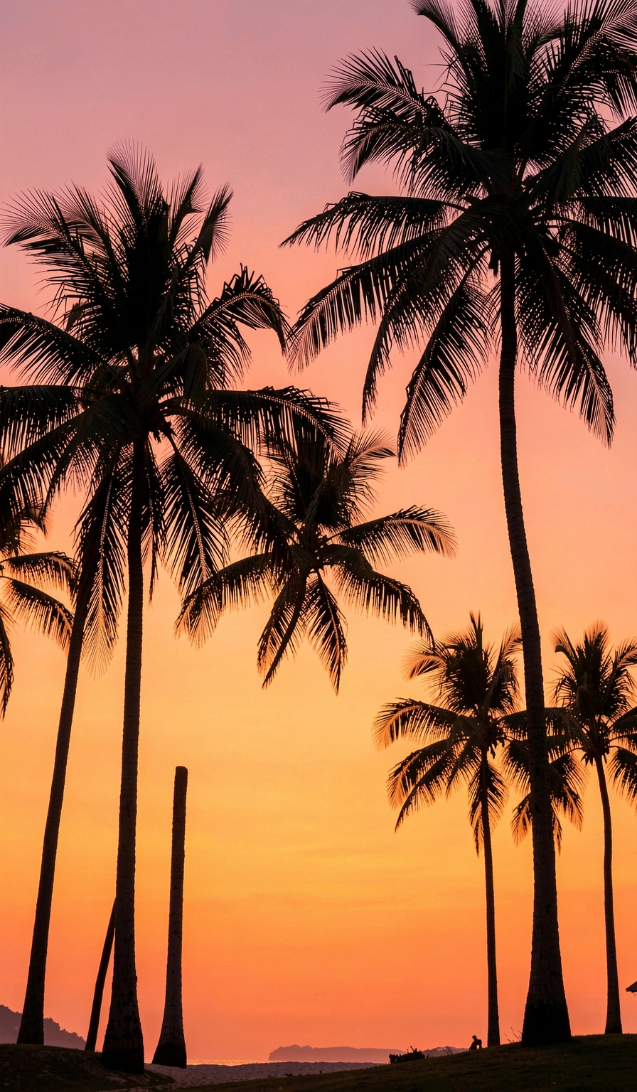 summer wallpaper — palm sunset 3 (free download)