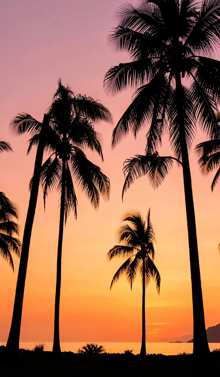 summer wallpaper — palm sunset 4 (free download)