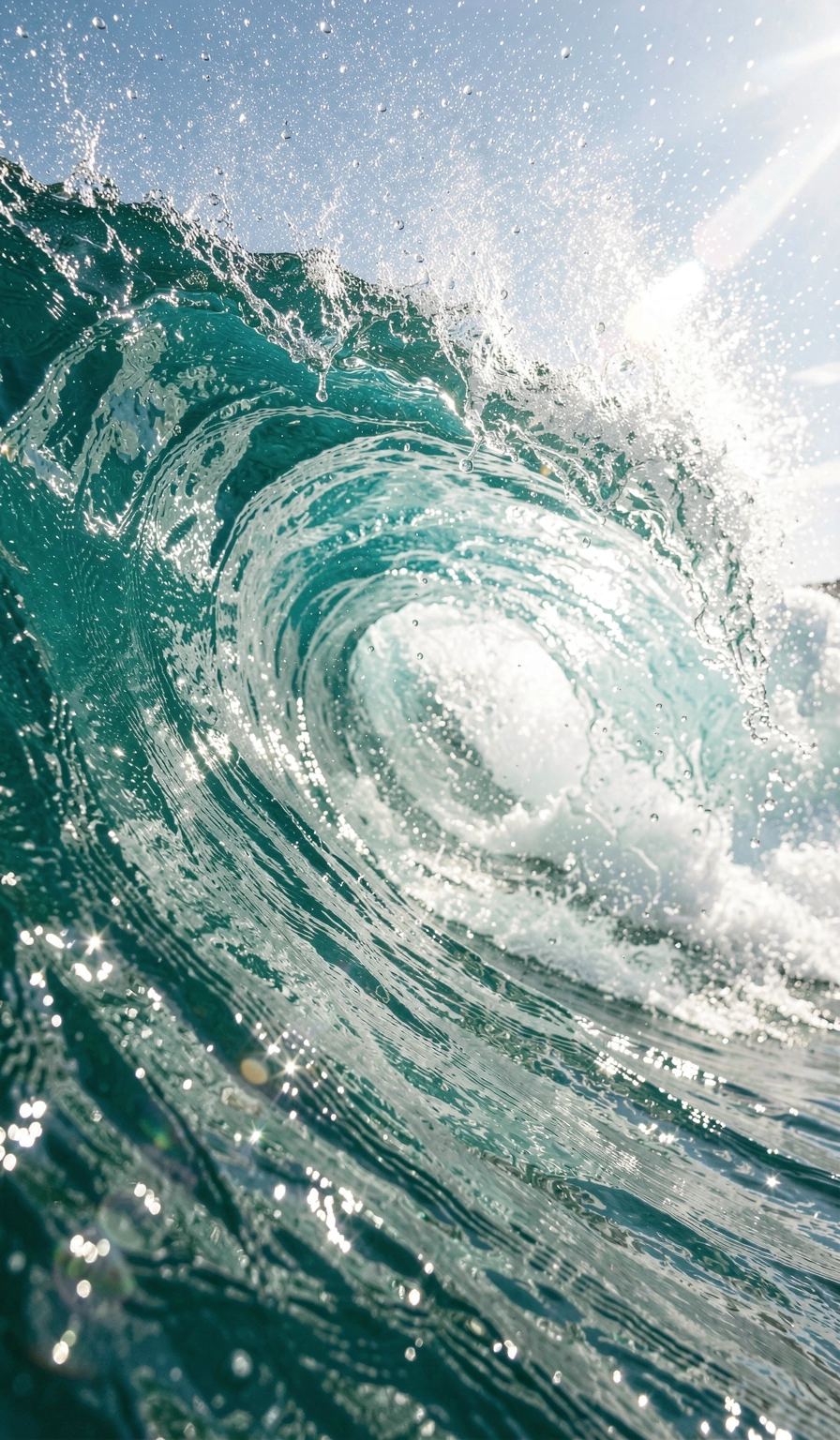 summer wallpaper — surf wave 4 (free download)