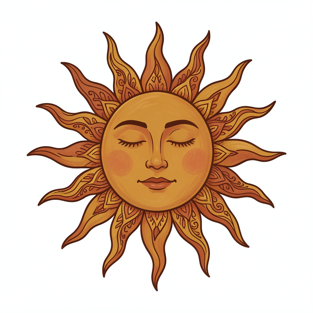 sun clipart — boho sun 1 (free download)