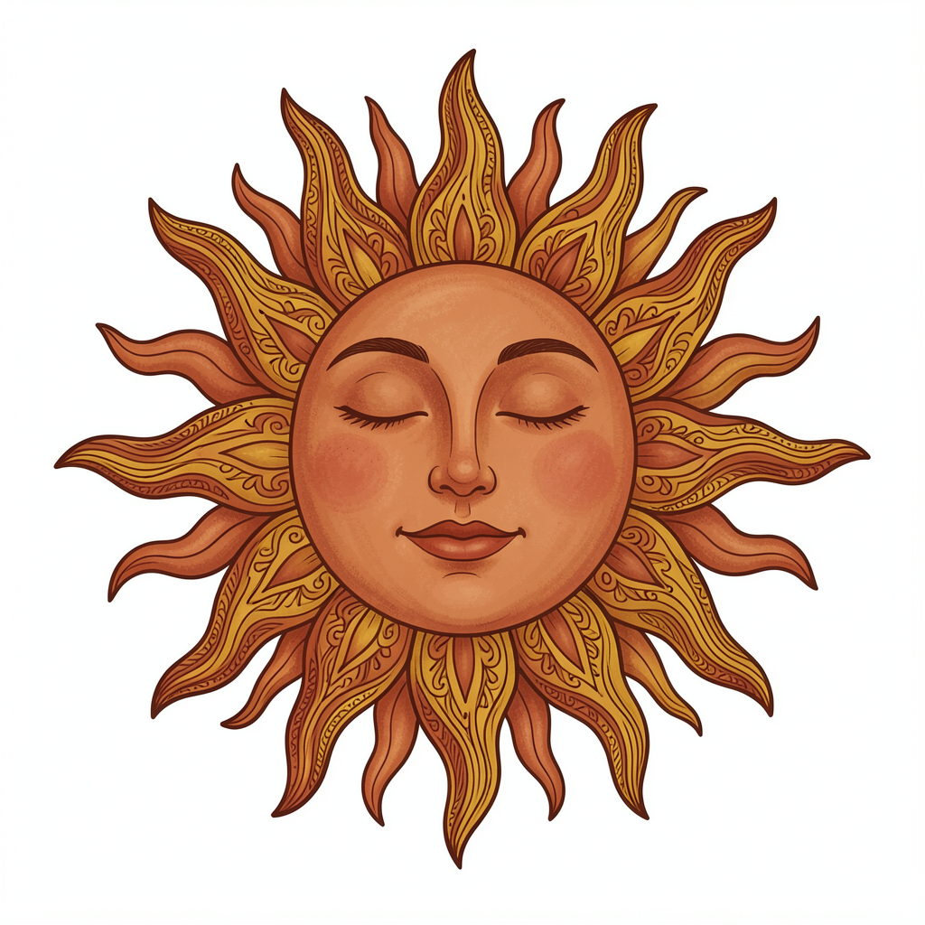 sun clipart — boho sun 2 (free download)