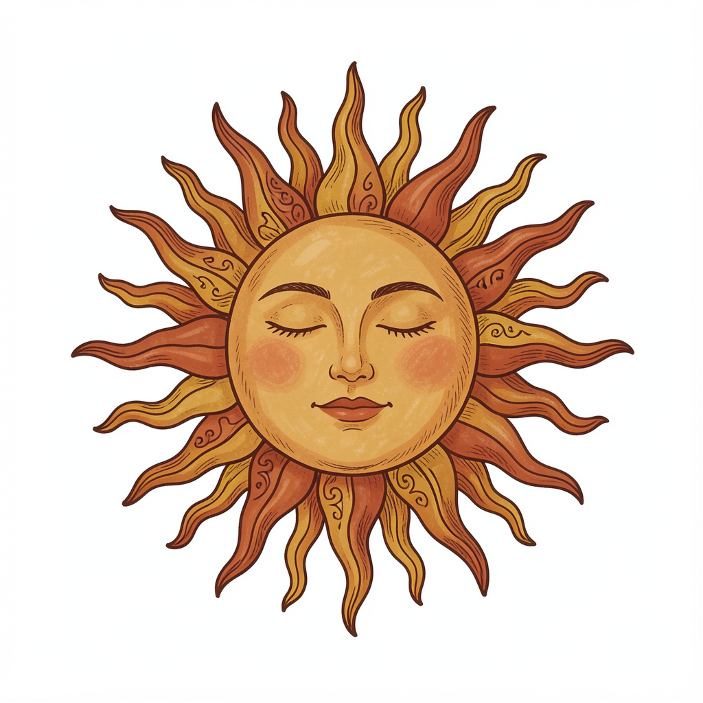 sun clipart — boho sun 3 (free download)