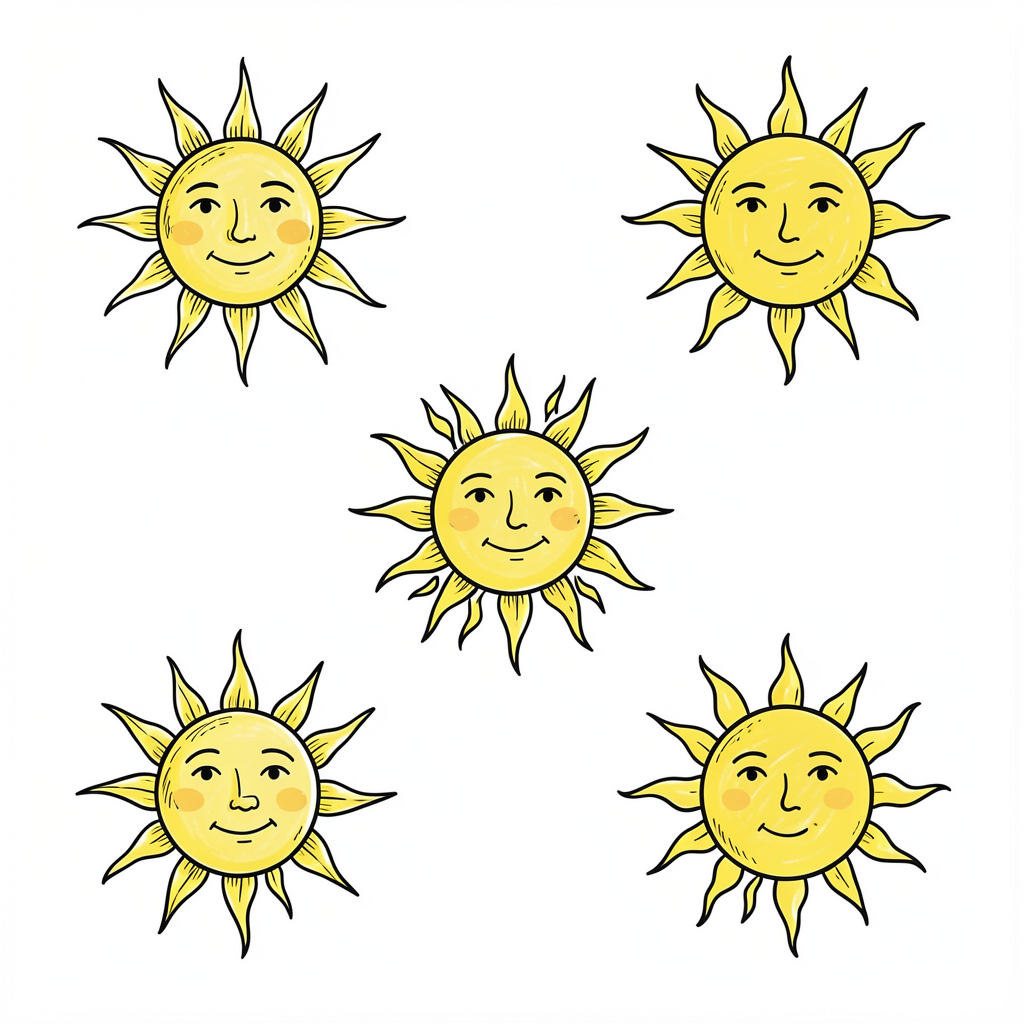 sun clipart — doodle suns 1 (free download)