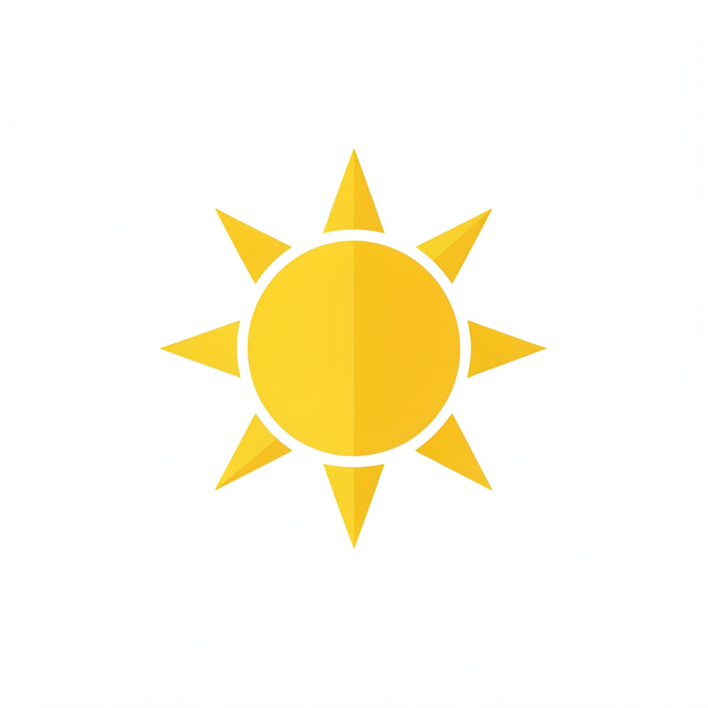 sun clipart — flat minimal 1 (free download)