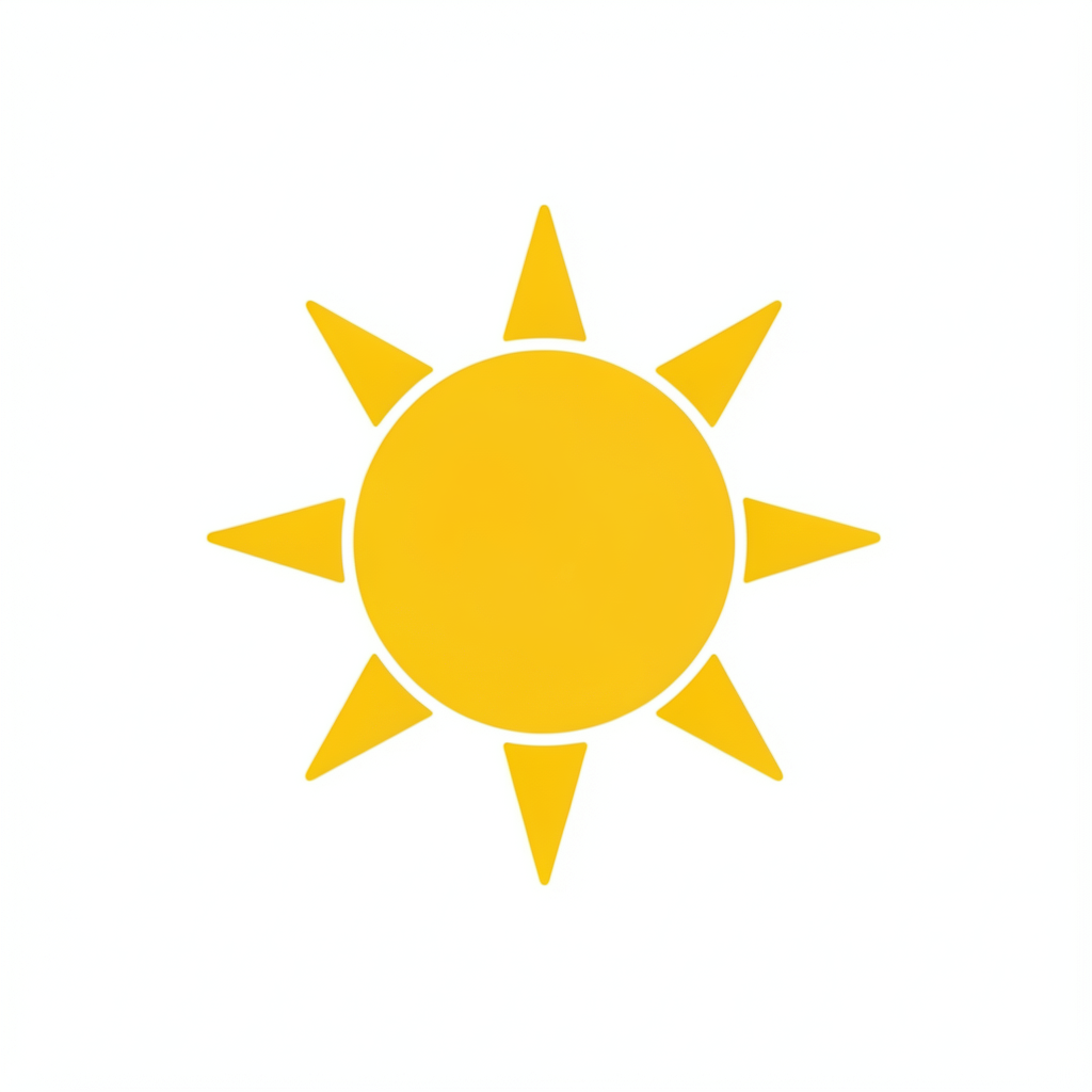 sun clipart — flat minimal 2 (free download)