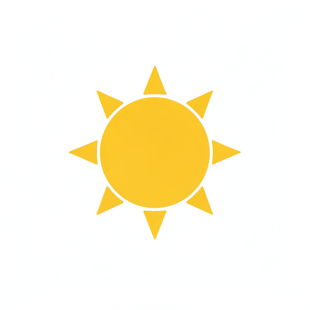 sun clipart — flat minimal 3 (free download)