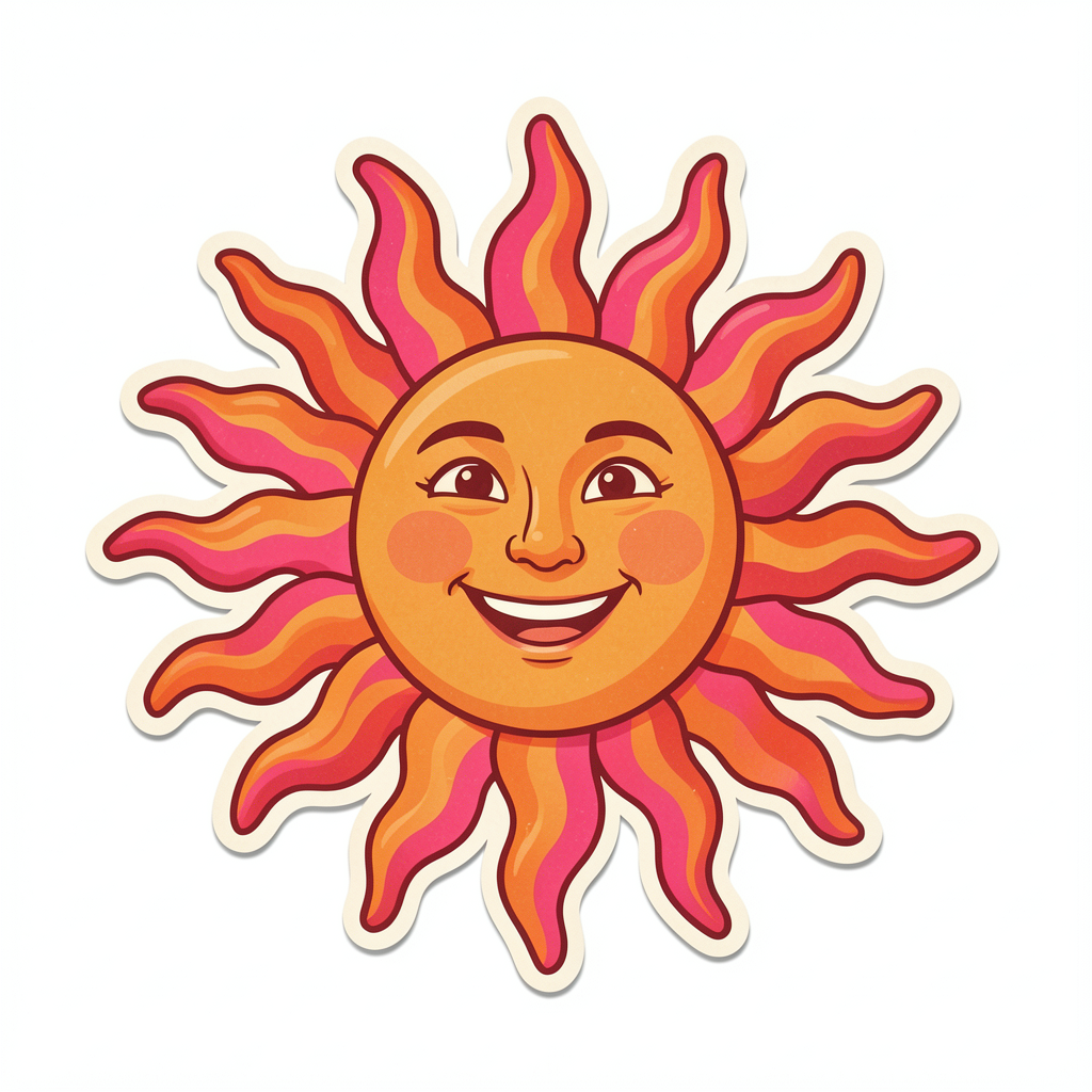 sun clipart — retro groovy 3 (free download)