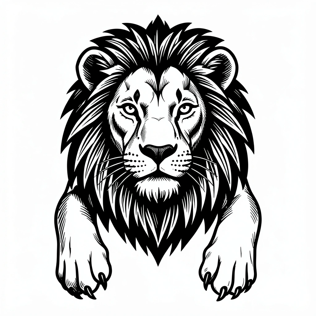 tattoo ideas for men — blackwork lion 3 (free download)