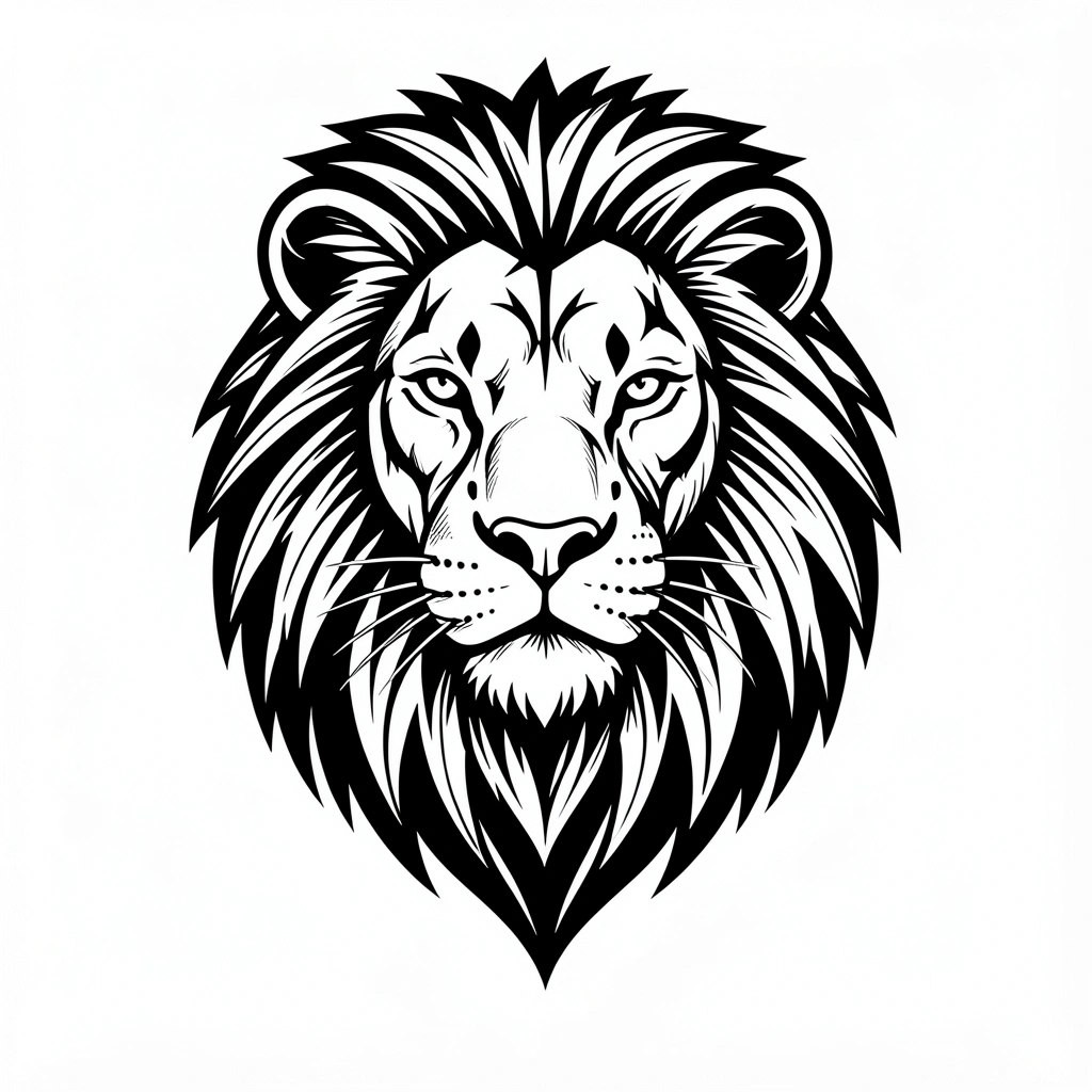 tattoo ideas for men — blackwork lion 4 (free download)