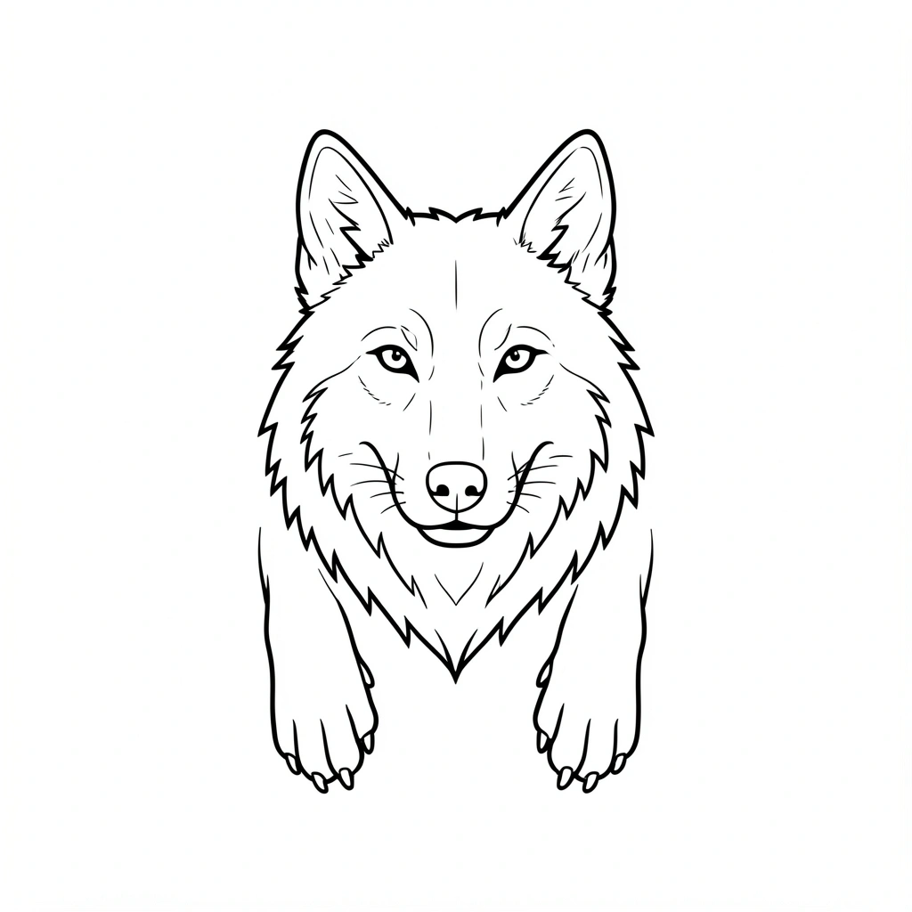 tattoo ideas for men — fineline wolf 2 (free download)