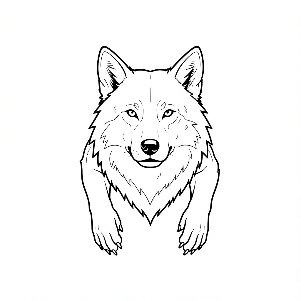 tattoo ideas for men — fineline wolf 4 (free download)
