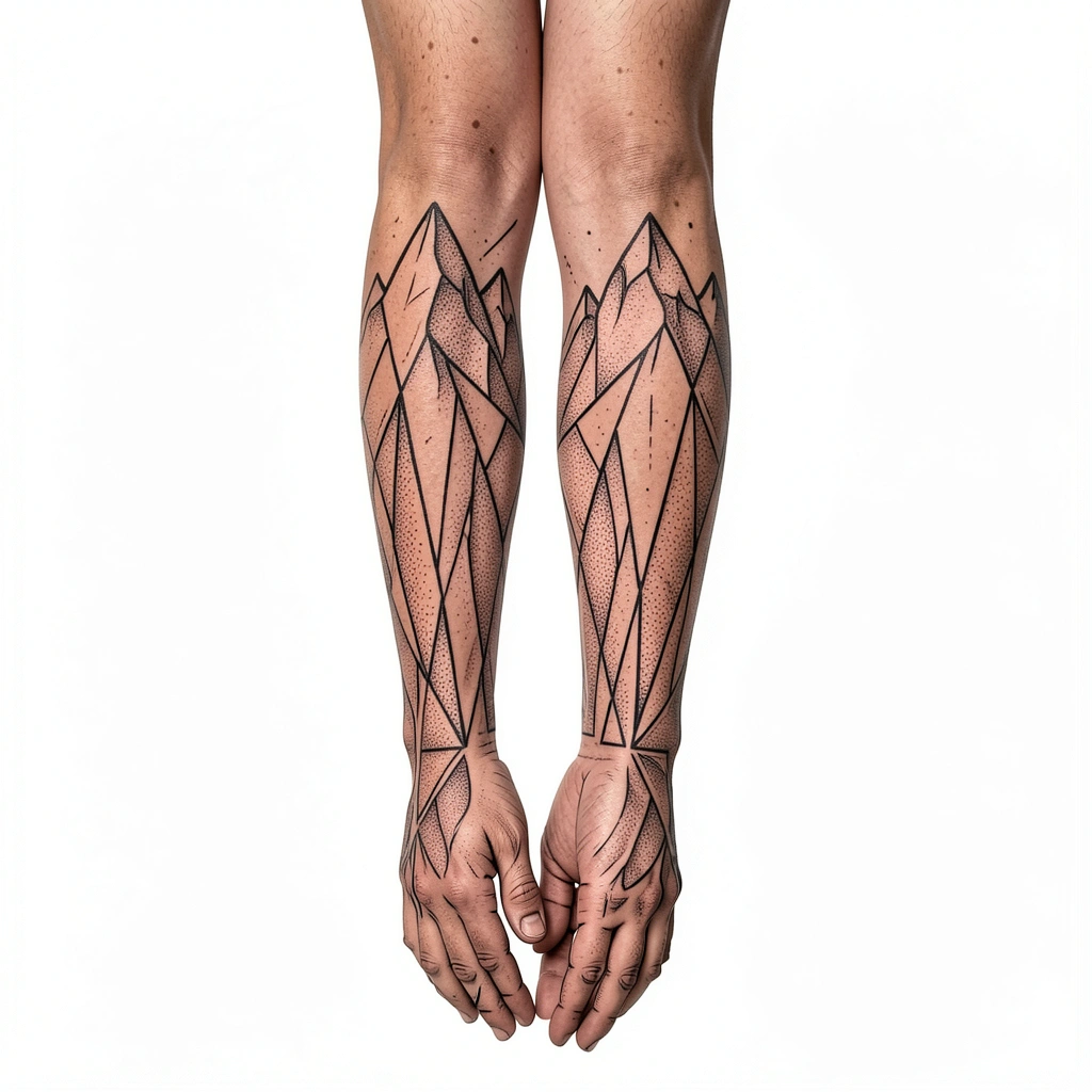 tattoo ideas for men — geometric mountains 1 (free download)