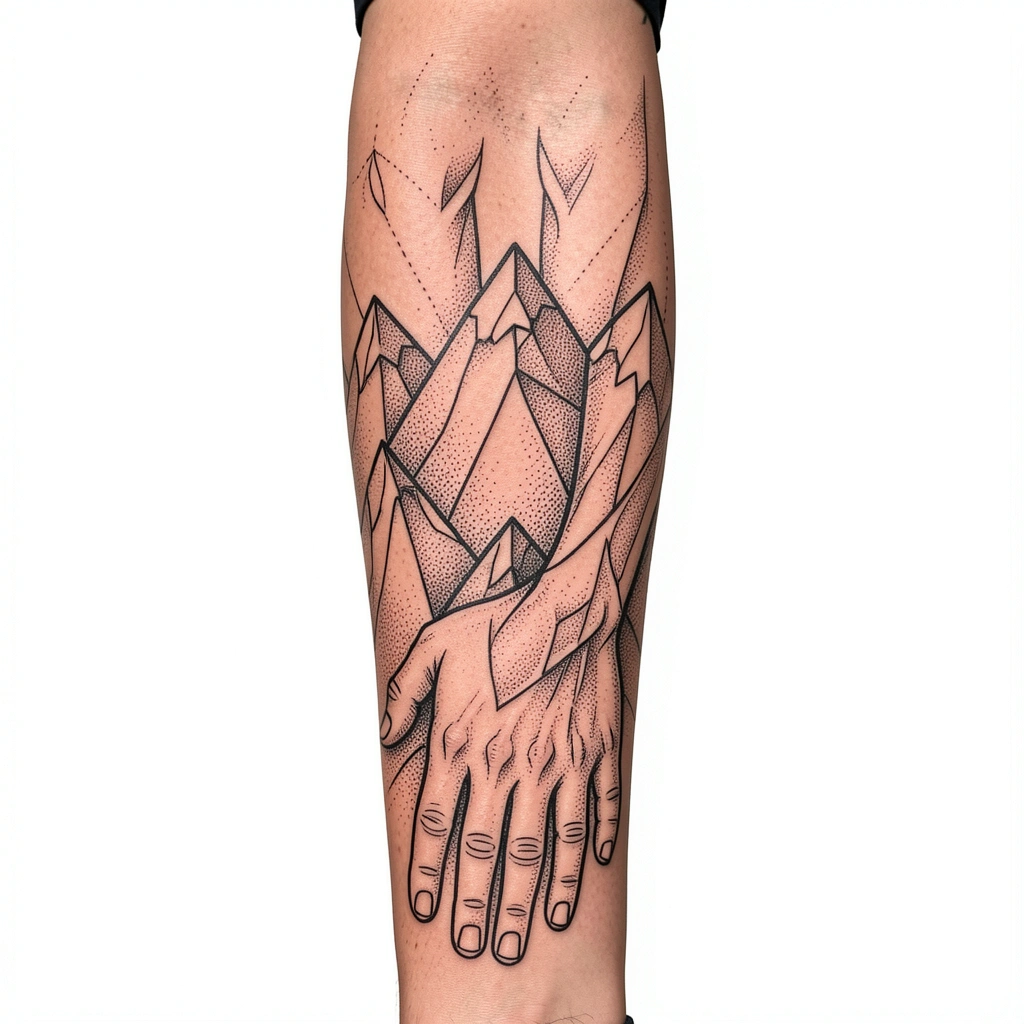 tattoo ideas for men — geometric mountains 2 (free download)