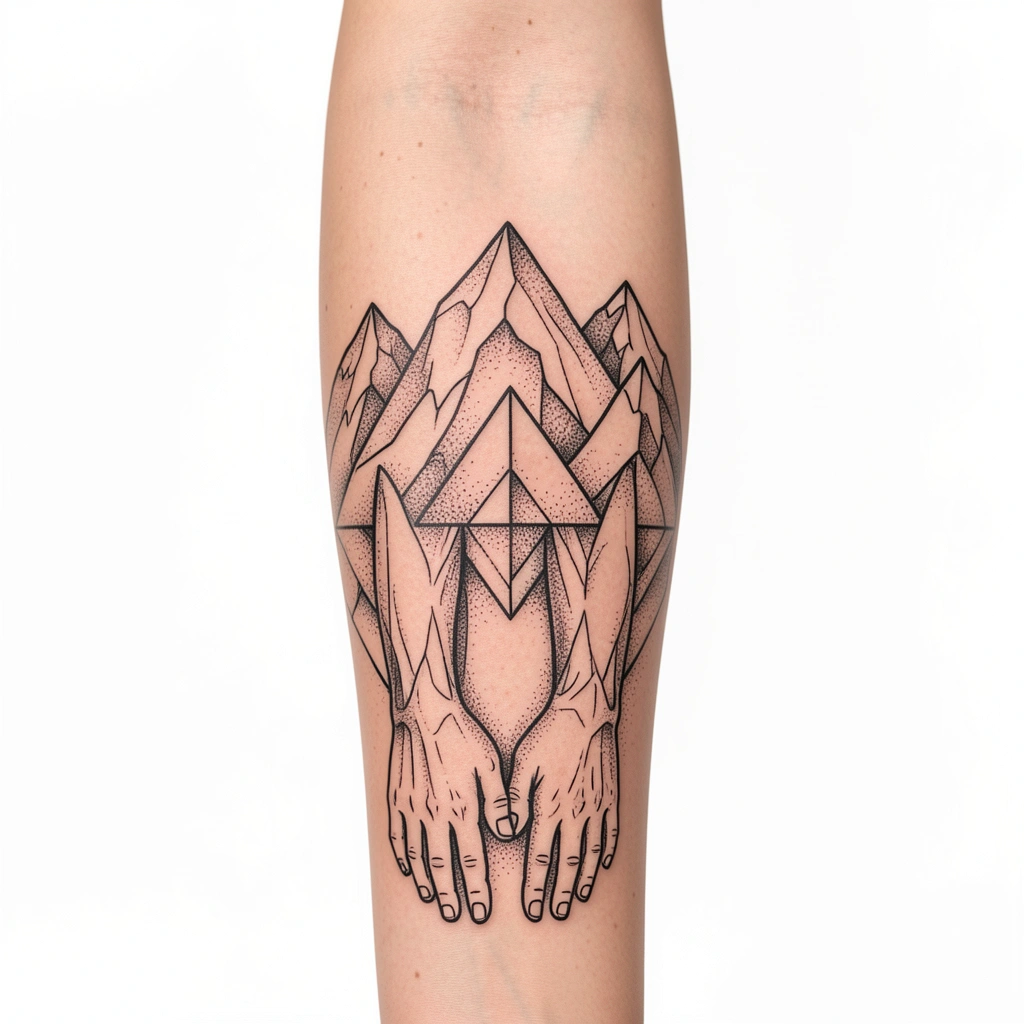 tattoo ideas for men — geometric mountains 3 (free download)