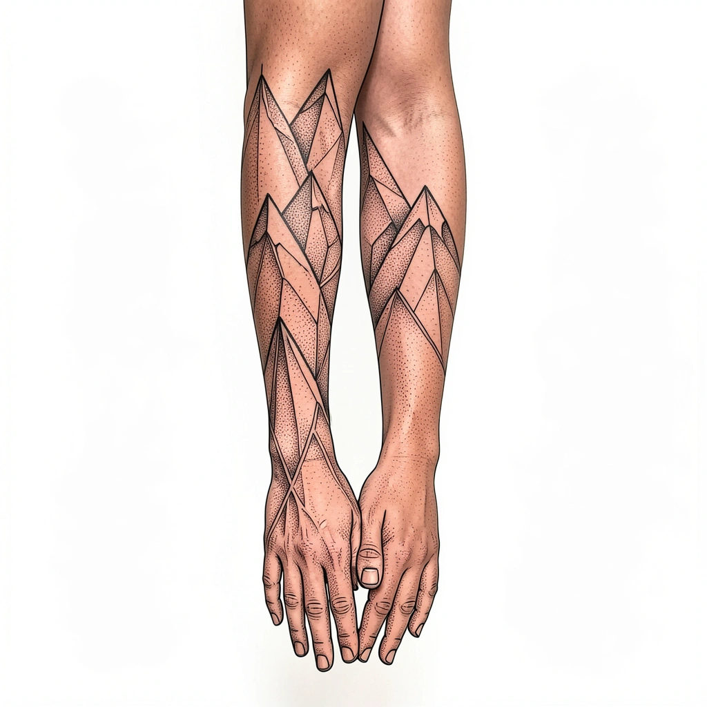 tattoo ideas for men — geometric mountains 4 (free download)