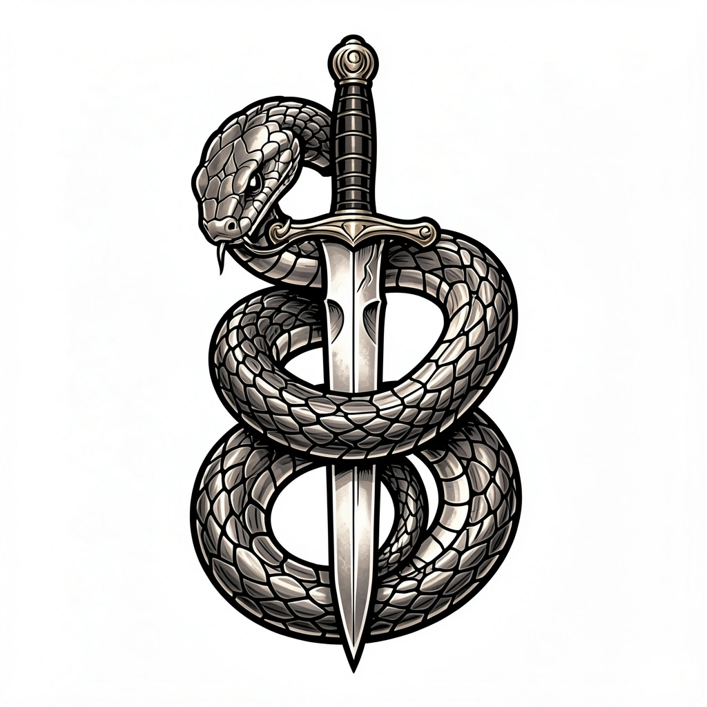 tattoo ideas for men — snake dagger 3 (free download)