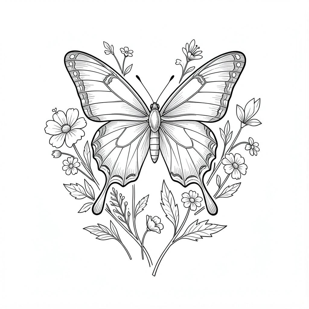 tattoo ideas for women — butterfly wildflowers 2 (free download)