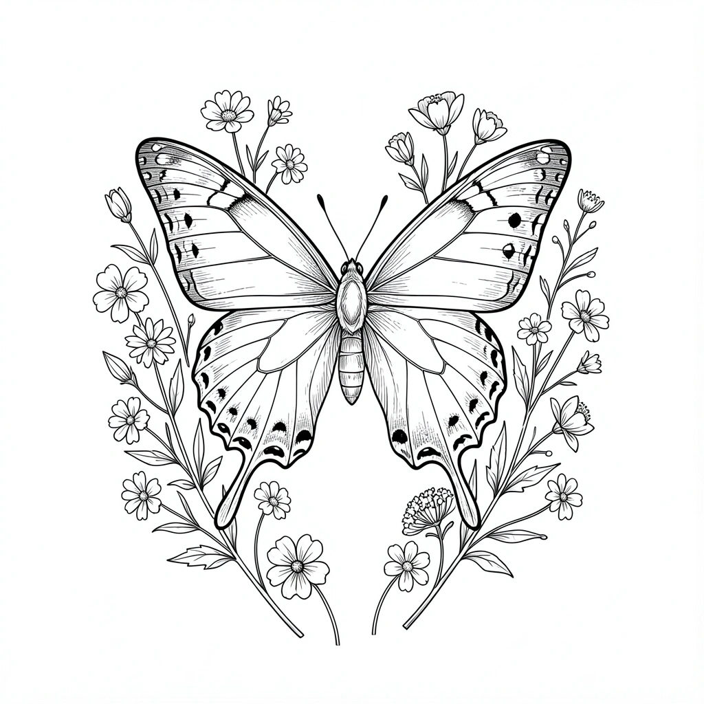 tattoo ideas for women — butterfly wildflowers 3 (free download)
