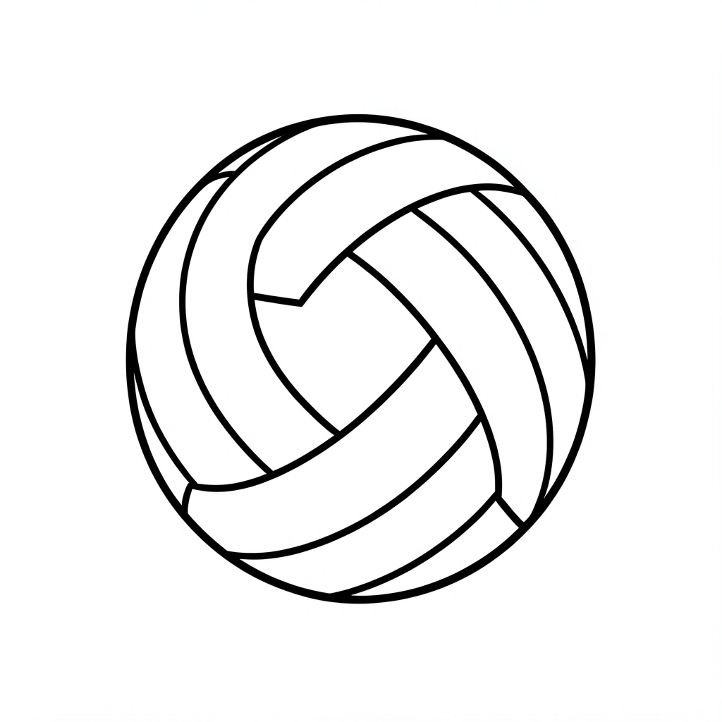 volleyball clipart — ball blackwhite 2 (free download)