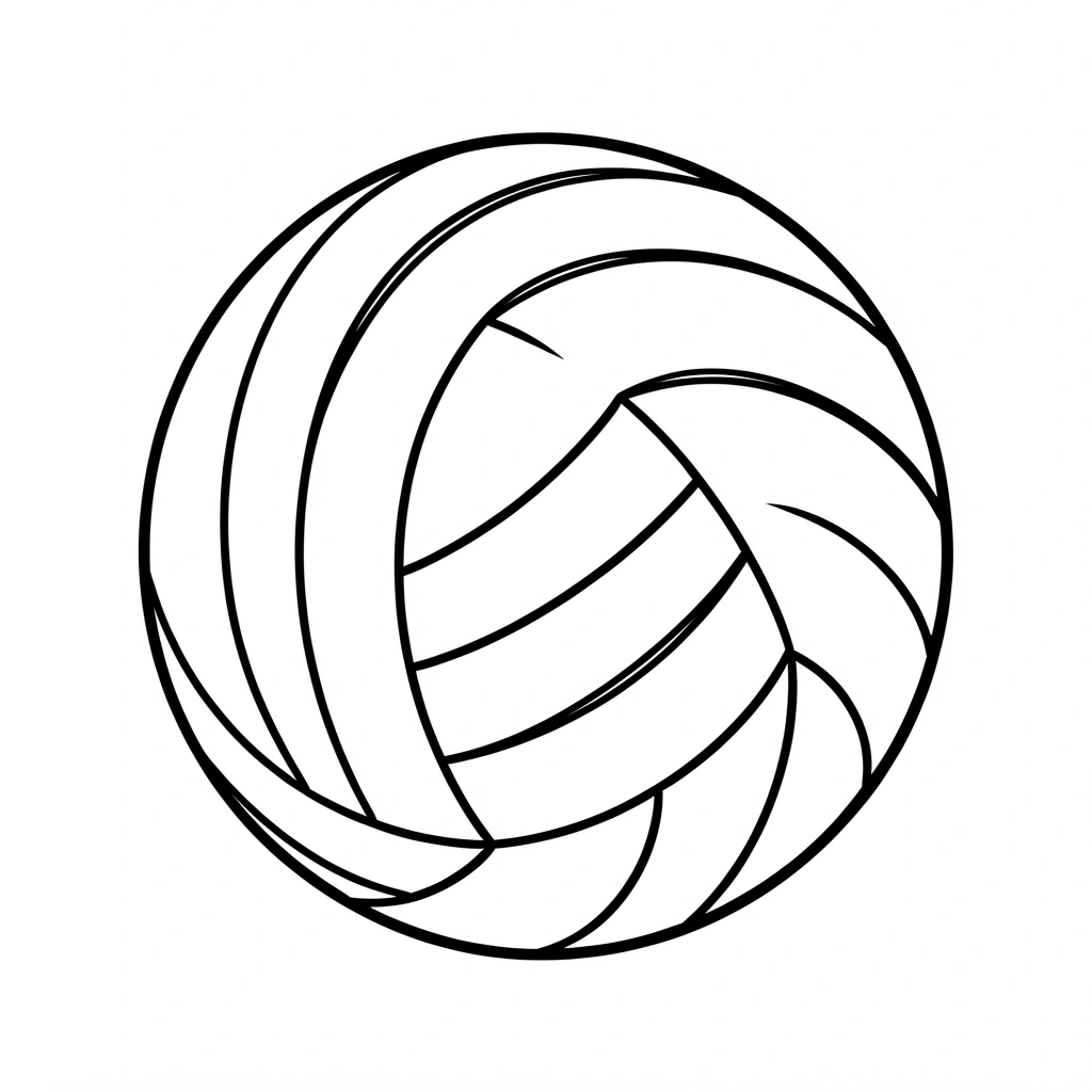 volleyball clipart — ball blackwhite 3 (free download)