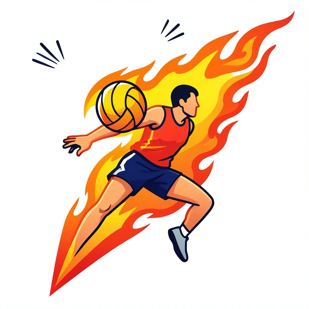 volleyball clipart — ball fire 2 (free download)