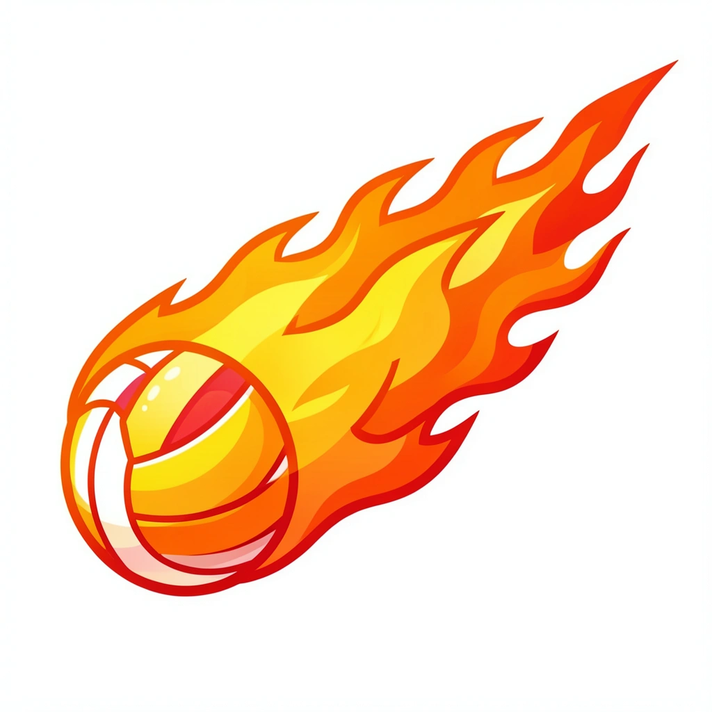 volleyball clipart — ball fire 3 (free download)