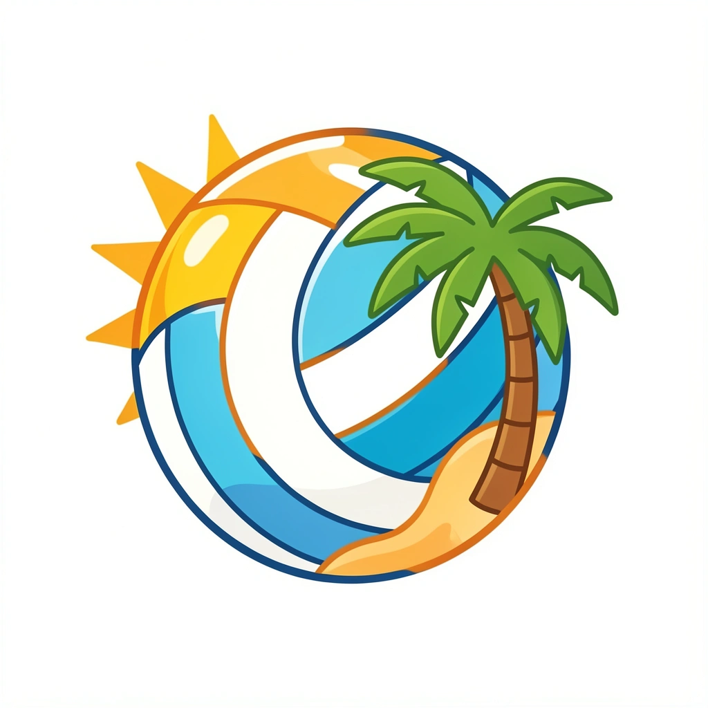 volleyball clipart — beach scene 1 (free download)