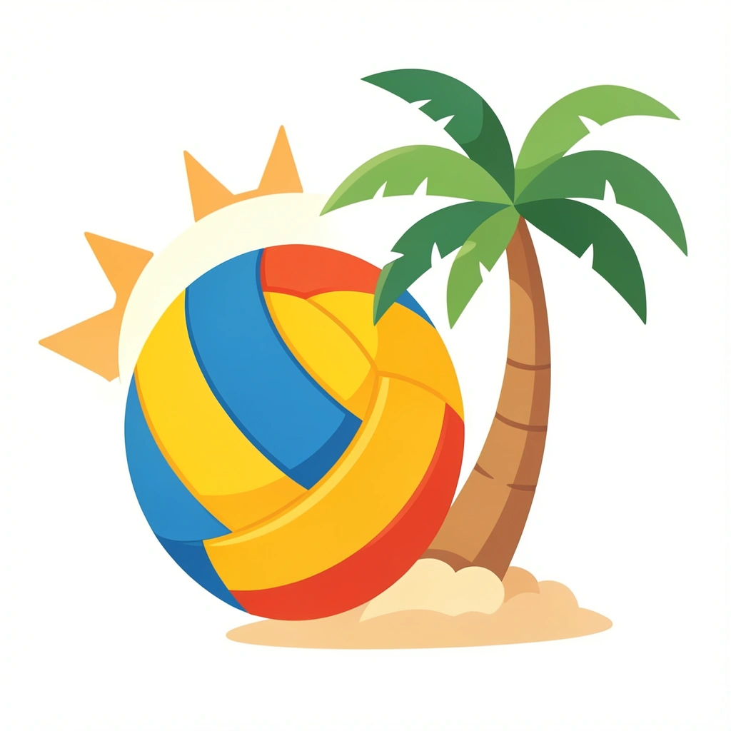 volleyball clipart — beach scene 2 (free download)