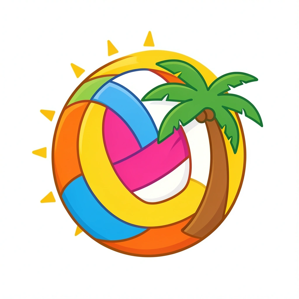 volleyball clipart — beach scene 3 (free download)