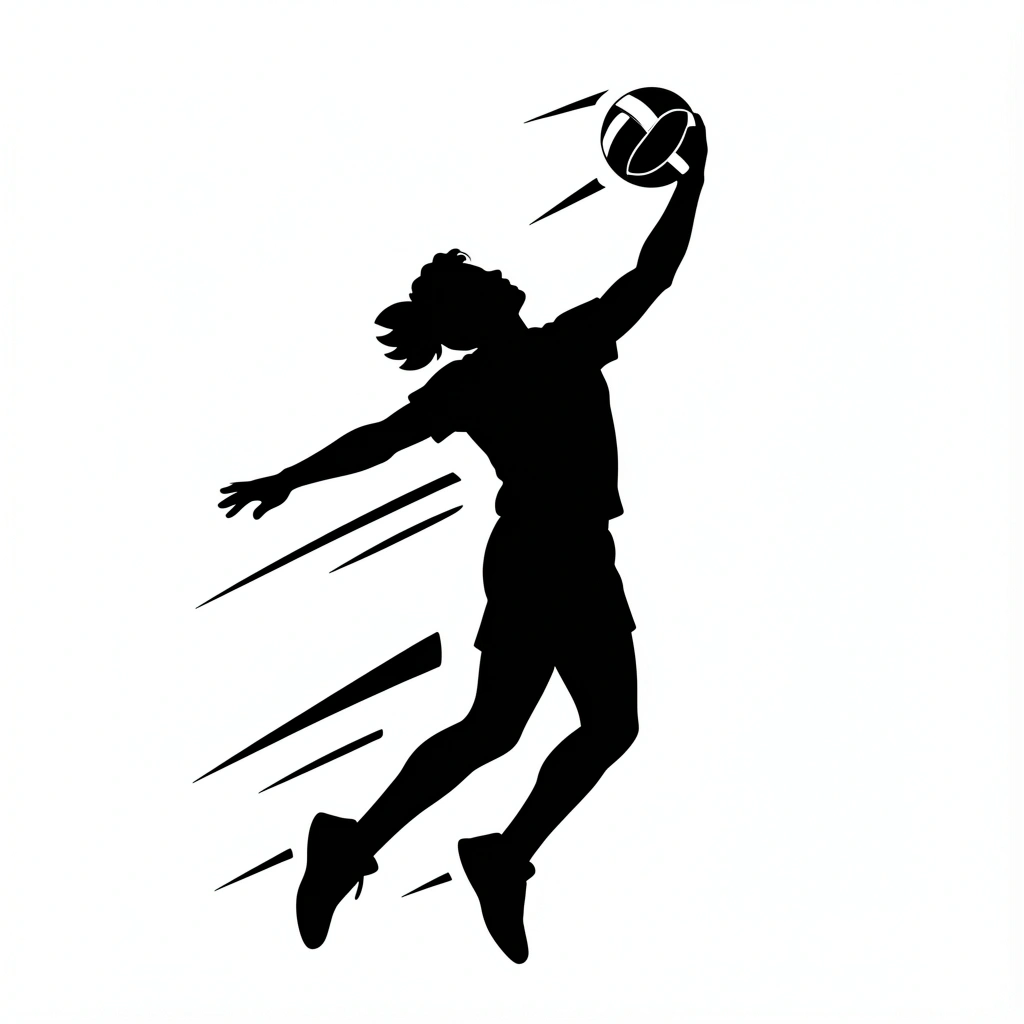 volleyball clipart — player spike 1 (free download)