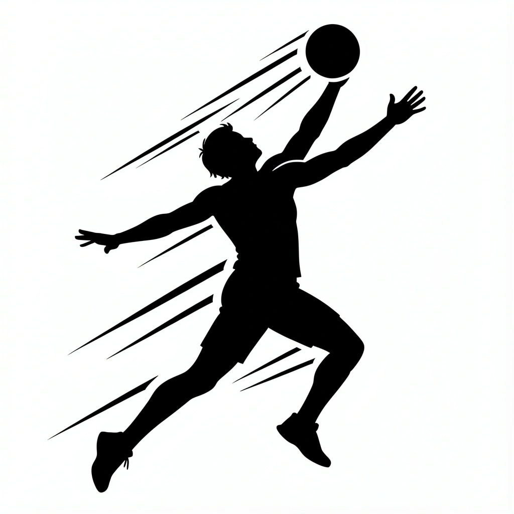 volleyball clipart — player spike 2 (free download)