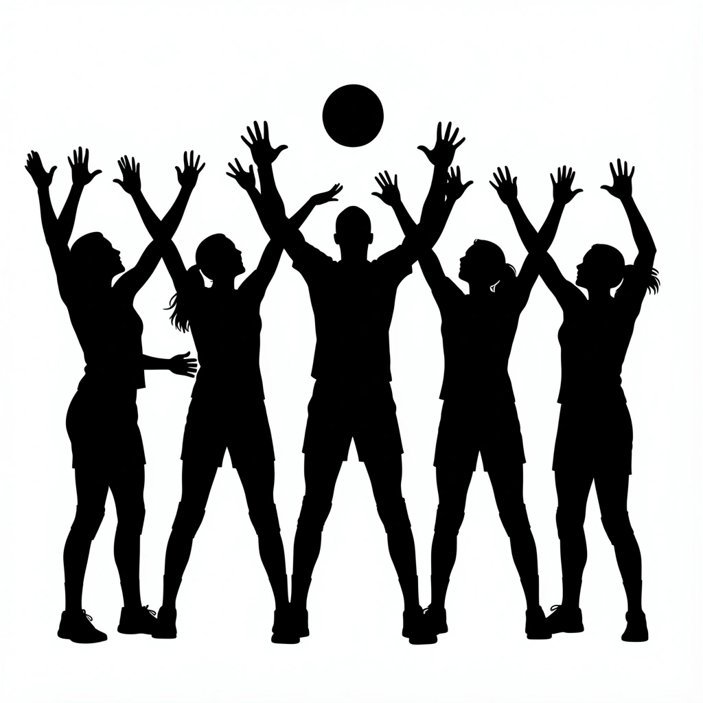 volleyball clipart — team cheer 1 (free download)