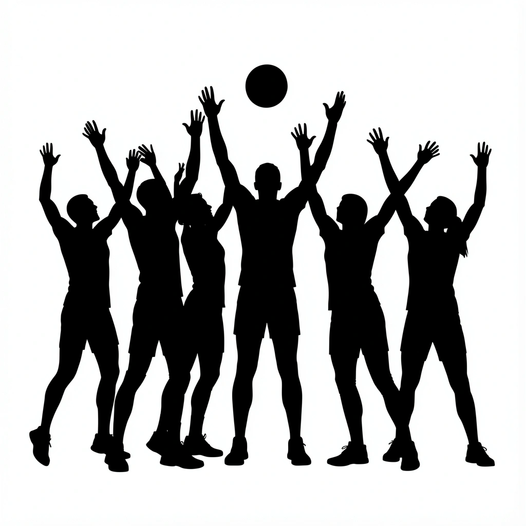 volleyball clipart — team cheer 2 (free download)