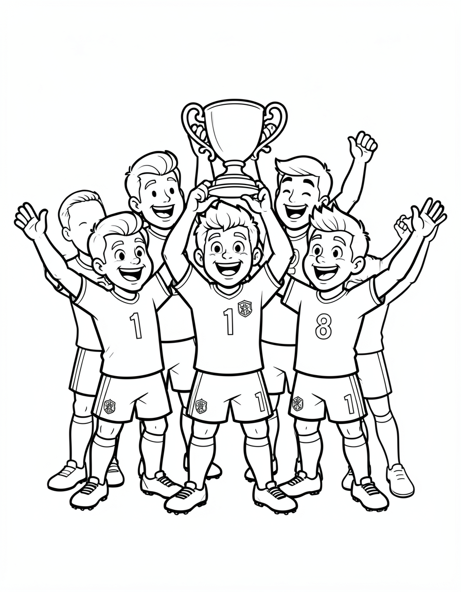 world cup coloring pages — champion team 3 (free download)