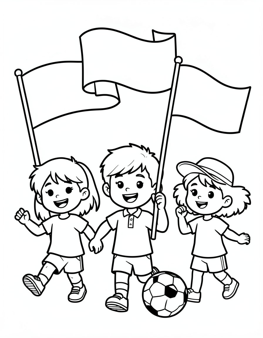world cup coloring pages — flags parade 1 (free download)