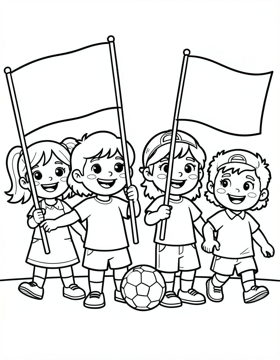 world cup coloring pages — flags parade 2 (free download)