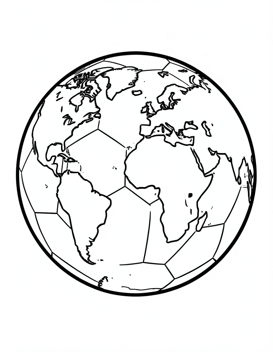 world cup coloring pages — globe ball 2 (free download)
