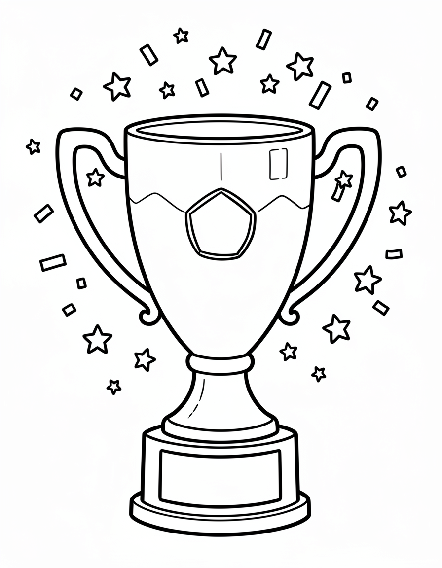world cup coloring pages — trophy confetti 2 (free download)