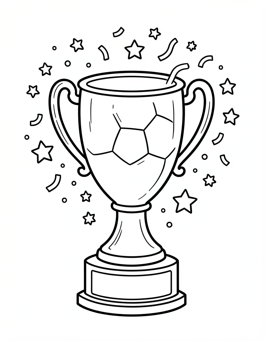 world cup coloring pages — trophy confetti 3 (free download)